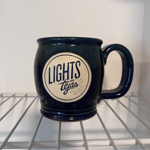 Handcrafted Sunset Hill Stoneware Barrel / Potbelly Mug Lights of Tejas Blue